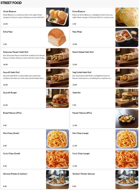 Menu, Icy Spicy Ecq