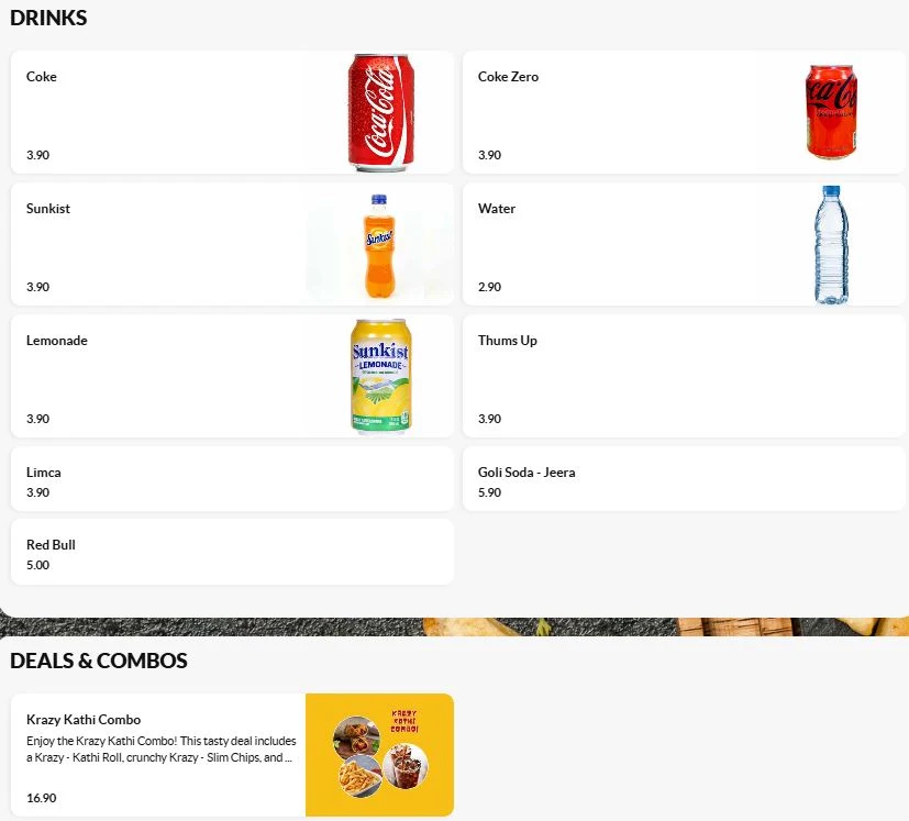 Menu, Icy Spicy Ecq