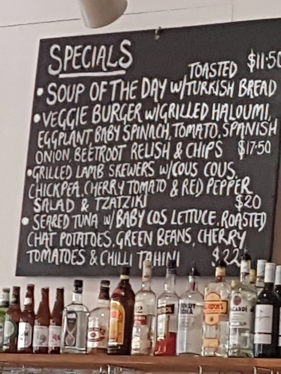 Menu, Brunswick Foodstore