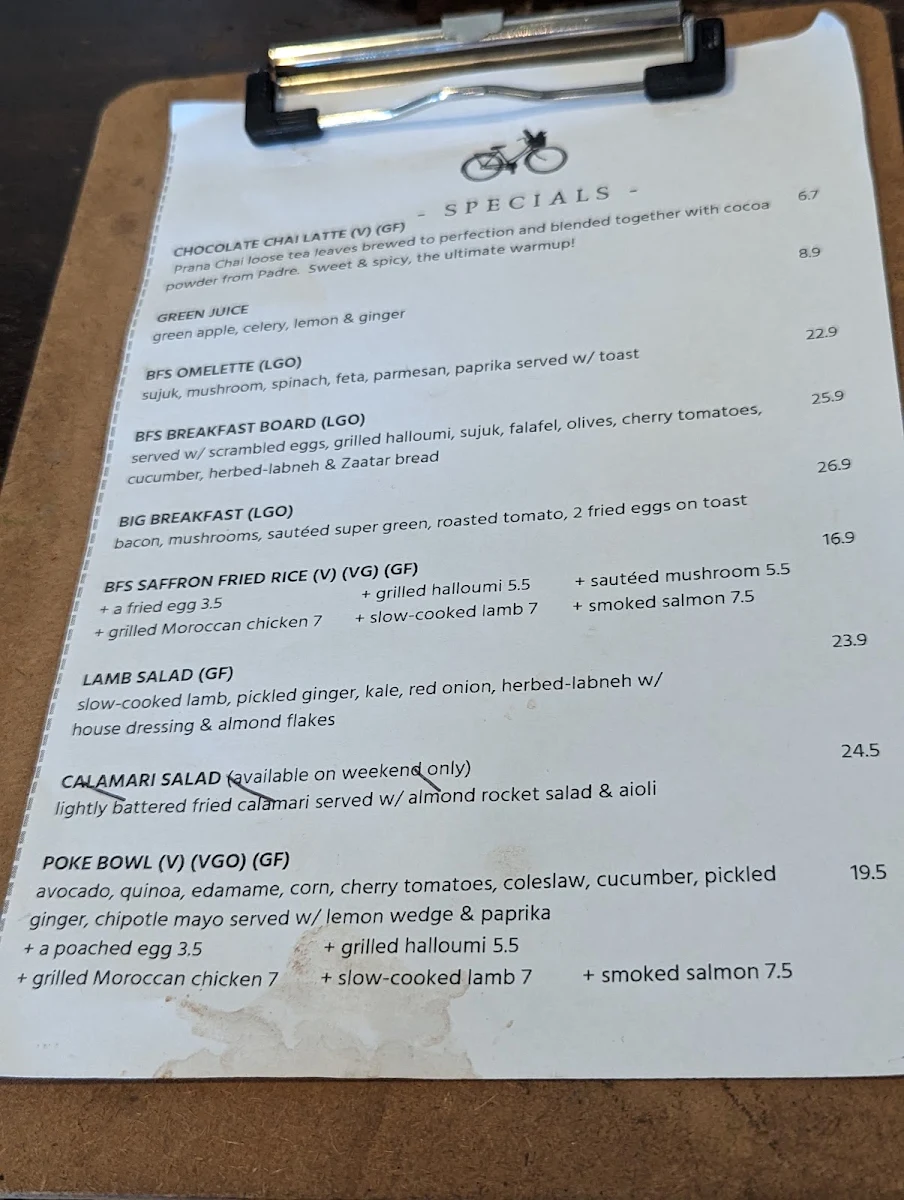 Menu, Brunswick Foodstore