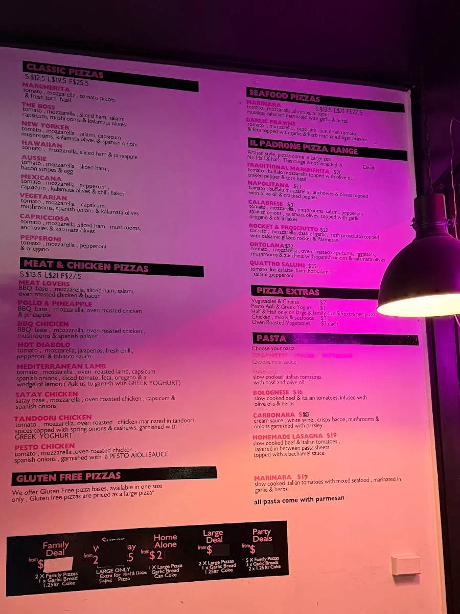 Menu, Dough Addict