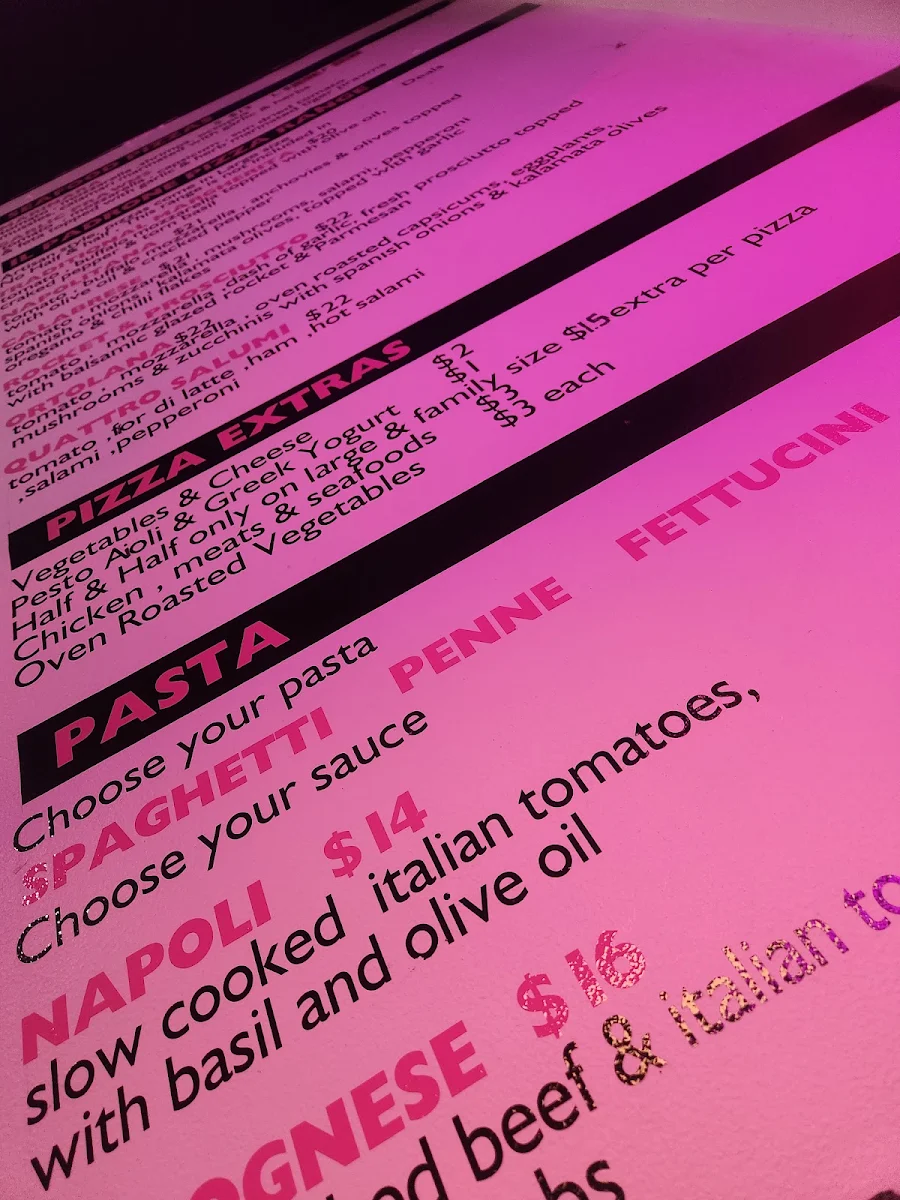 Menu, Dough Addict