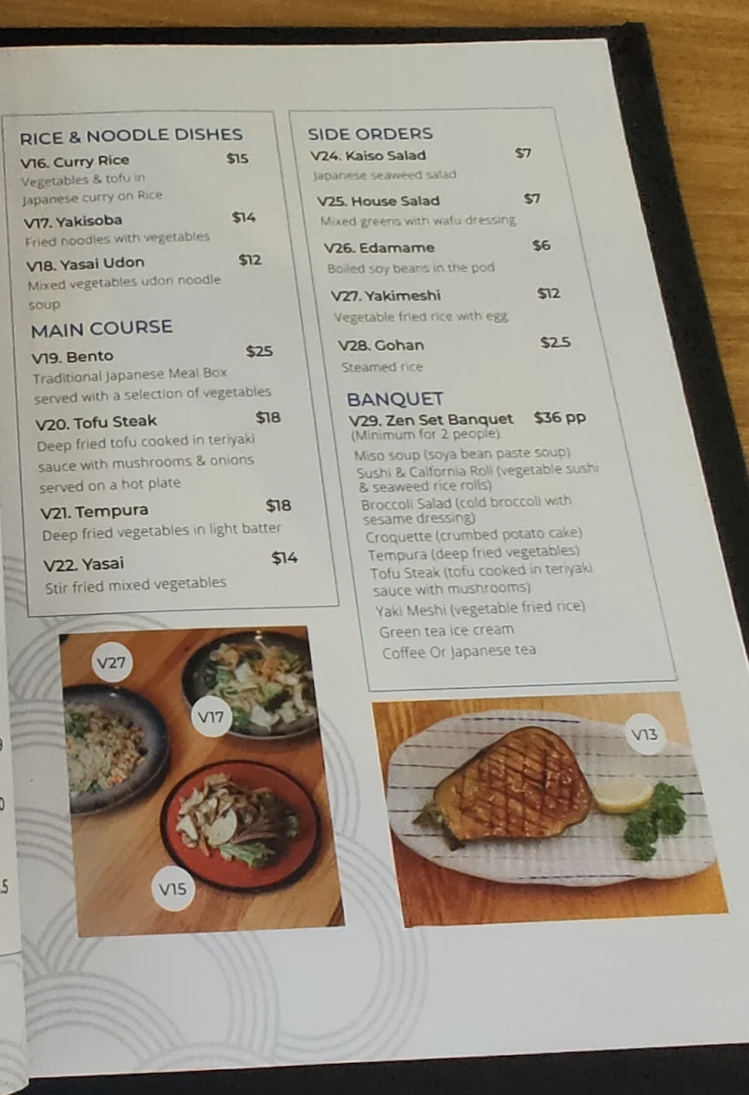 Menu, Matsumoto