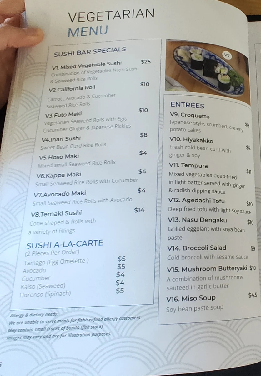 Menu, Matsumoto