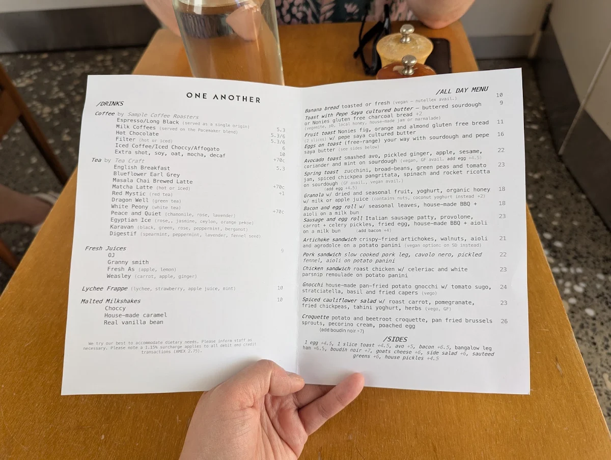 Menu, One Another