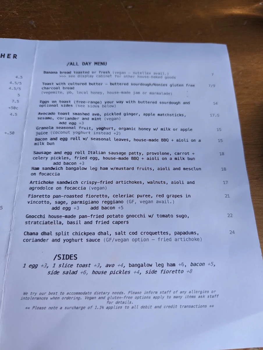 Menu, One Another