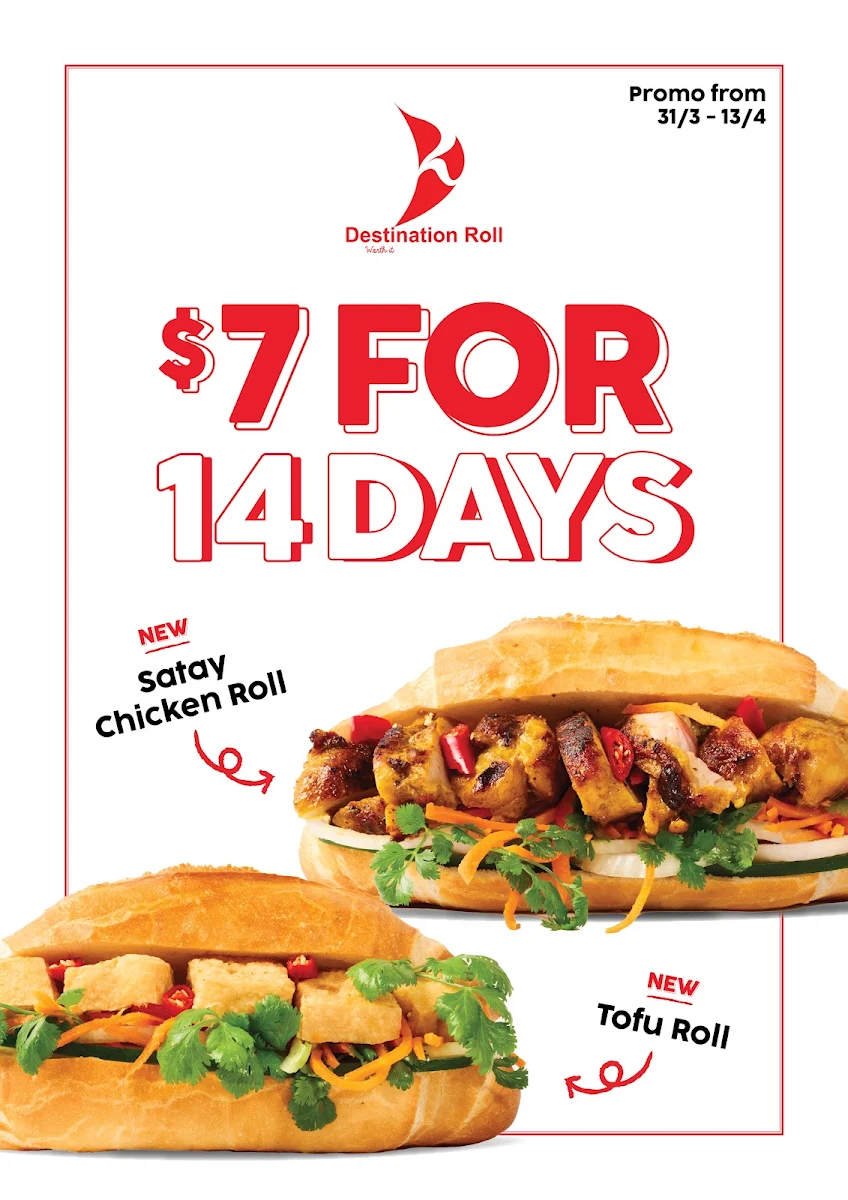 Menu, Destination Roll Parramatta