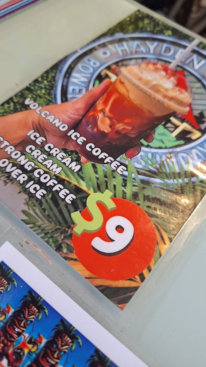Menu, Haydens Hut Bowen