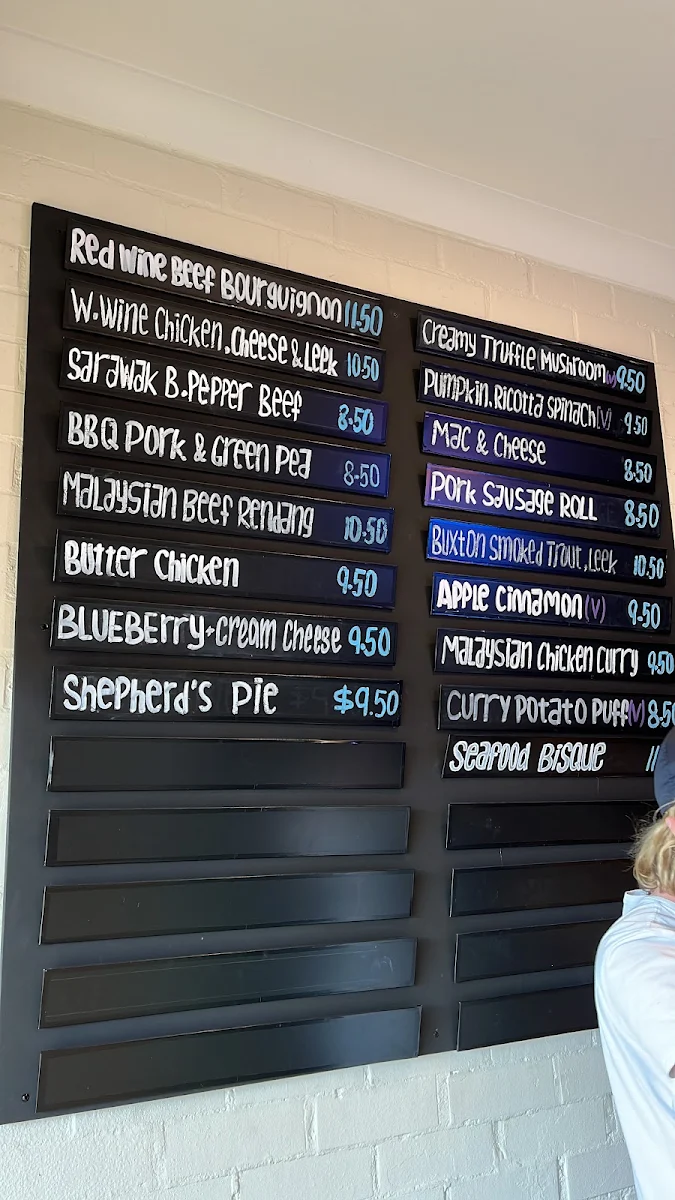 Menu, Marysville Gourmet Pie