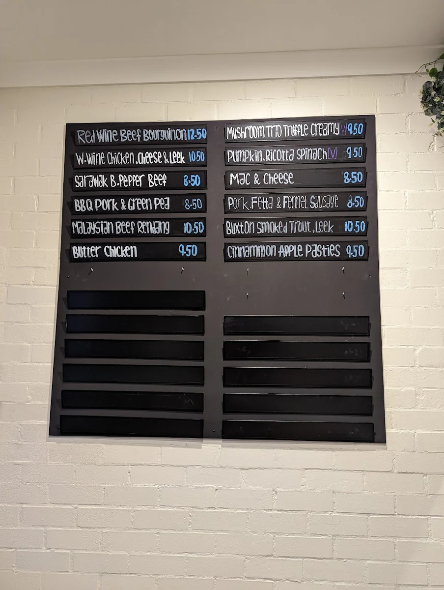 Menu, Marysville Gourmet Pie