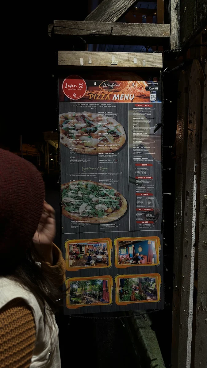 Menu, Lane 32 Woodfired Pizza Maleny