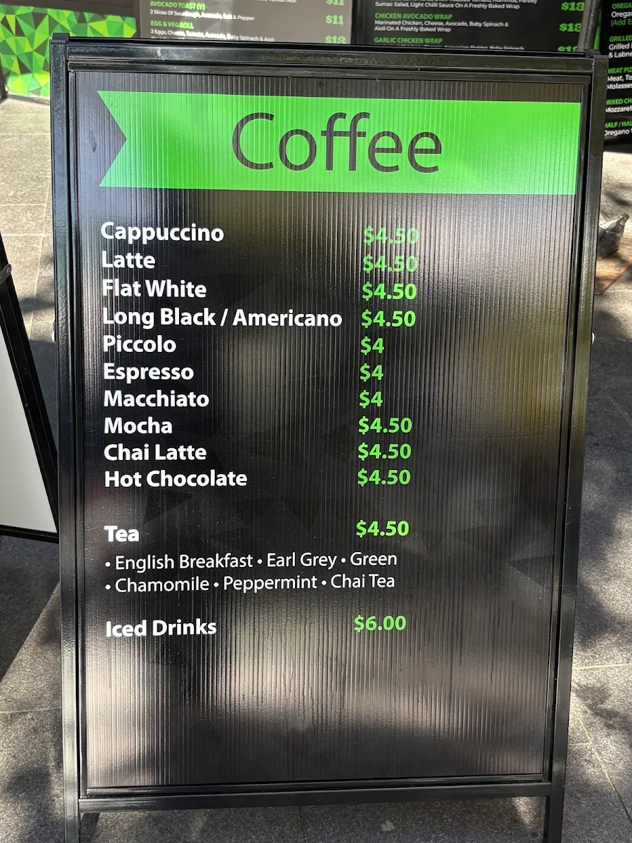 Menu, Hatch Espresso
