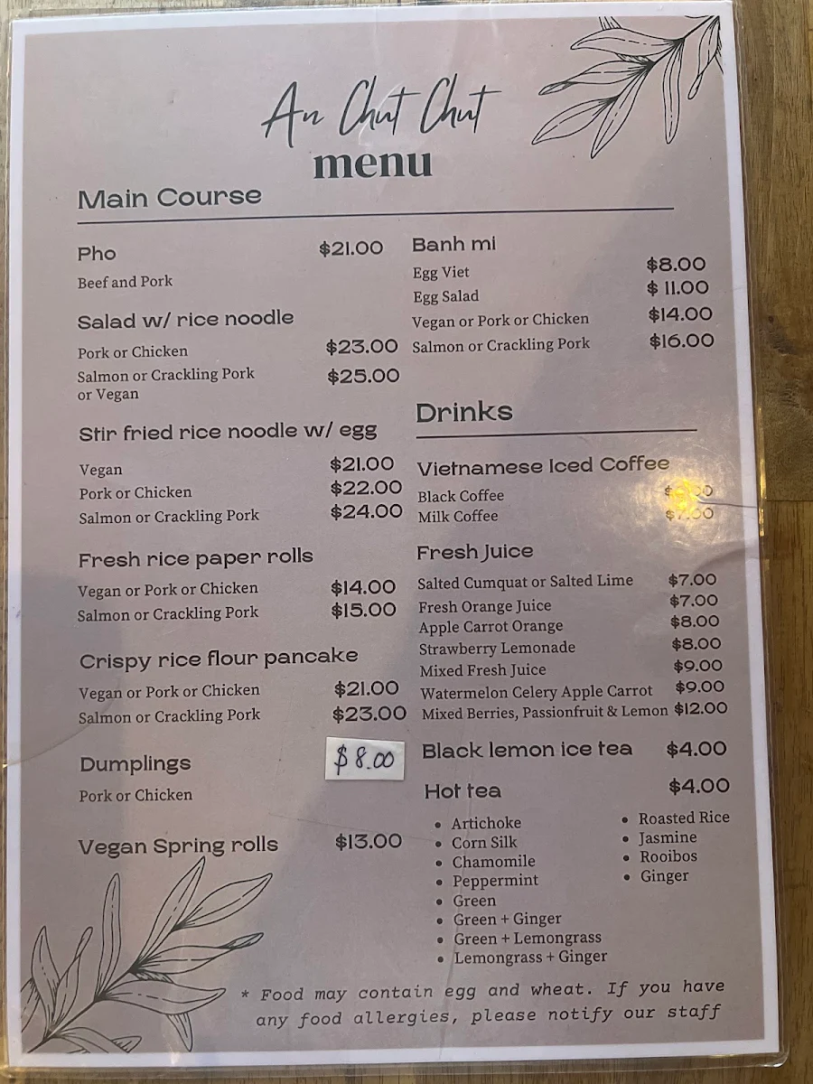 Menu, An Chut Chut