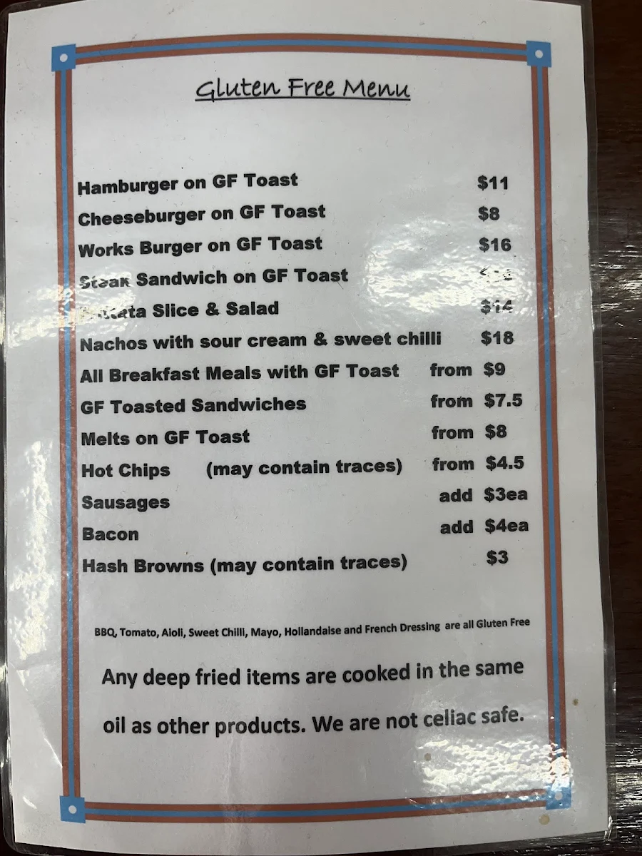 Menu, Isabel’s Place