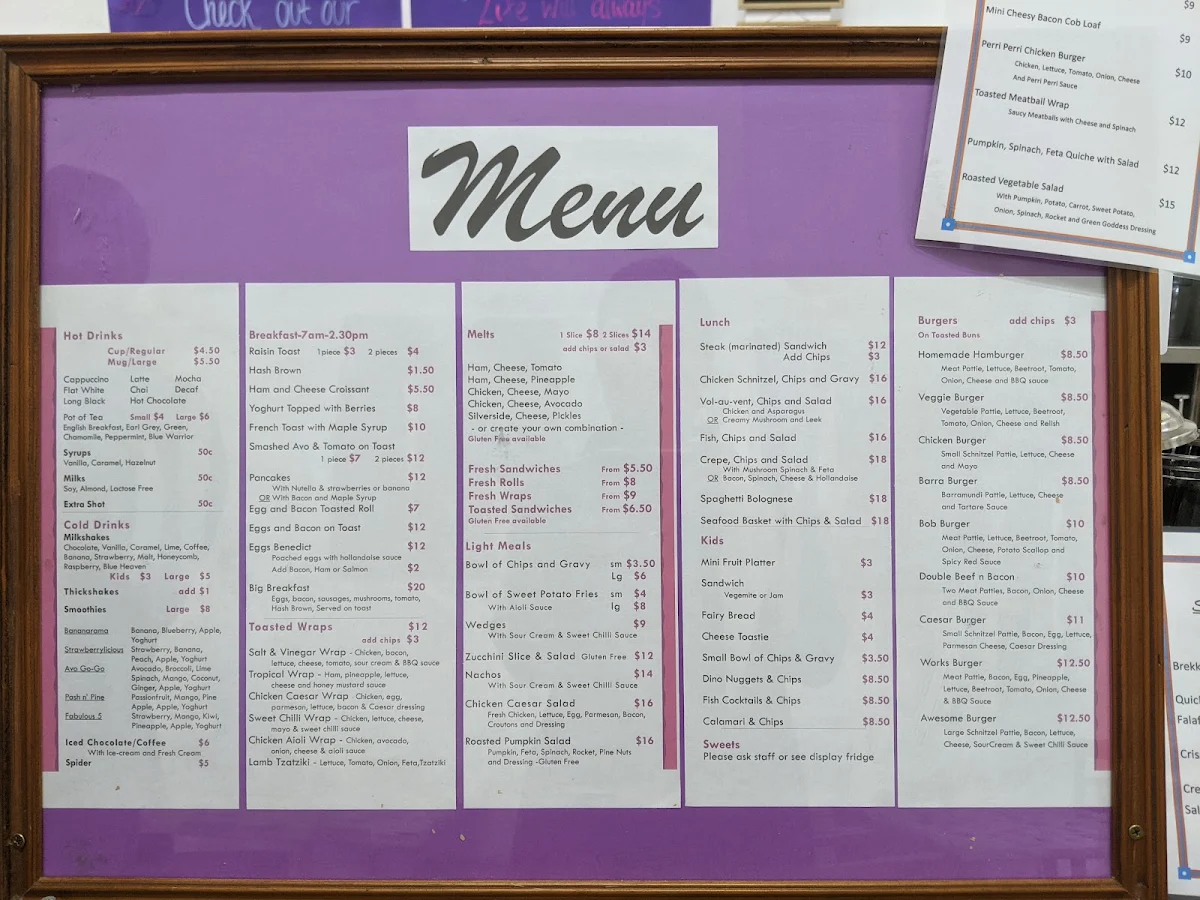 Menu, Isabel’s Place
