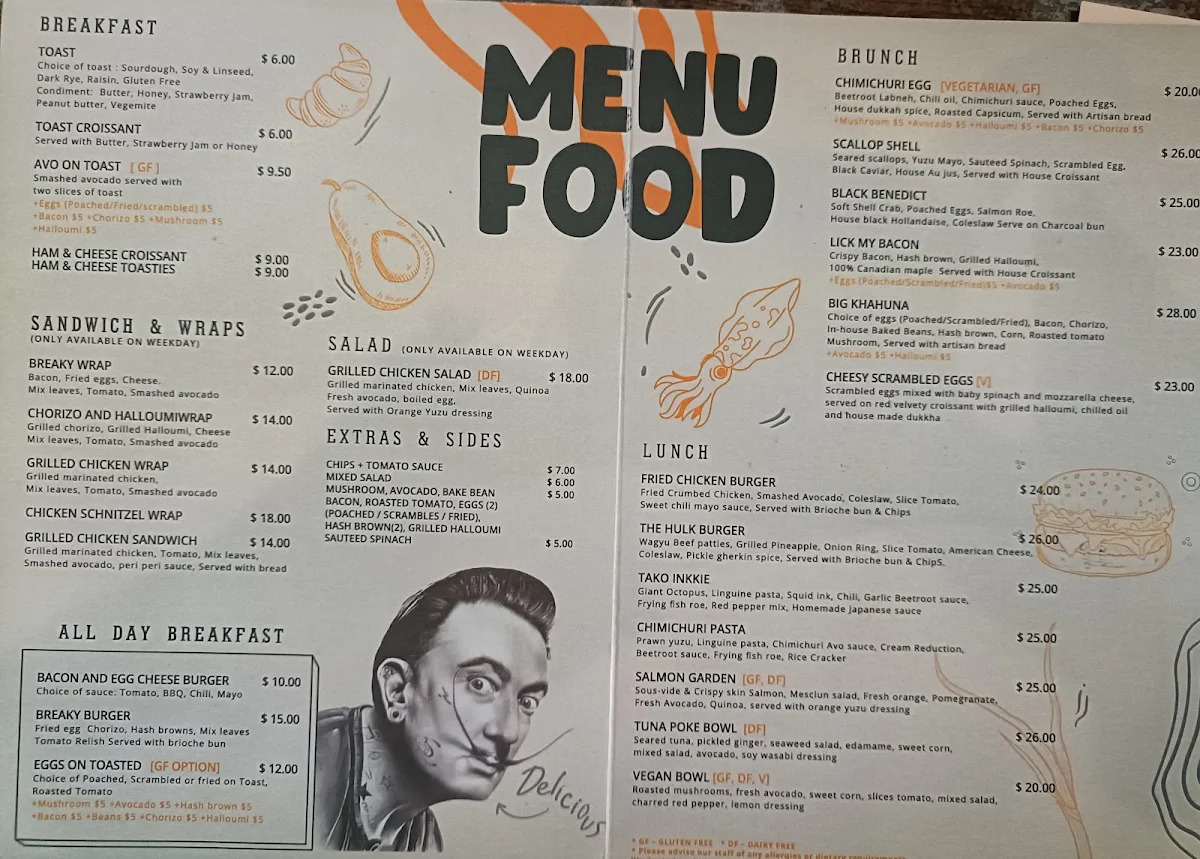 Menu, Chimichuri Chatswood