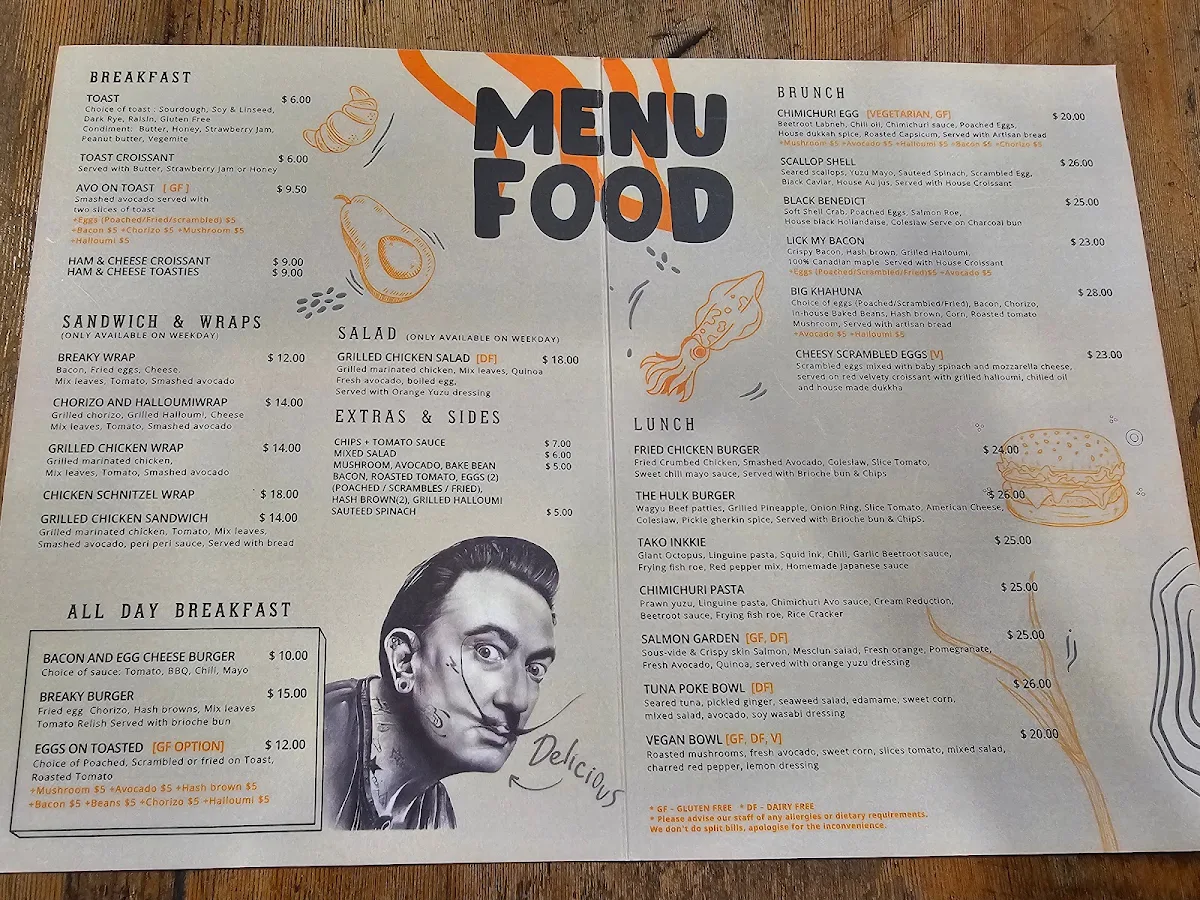 Menu, Chimichuri Chatswood