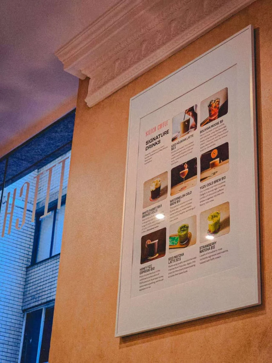 Menu, Stitch Coffee Central St