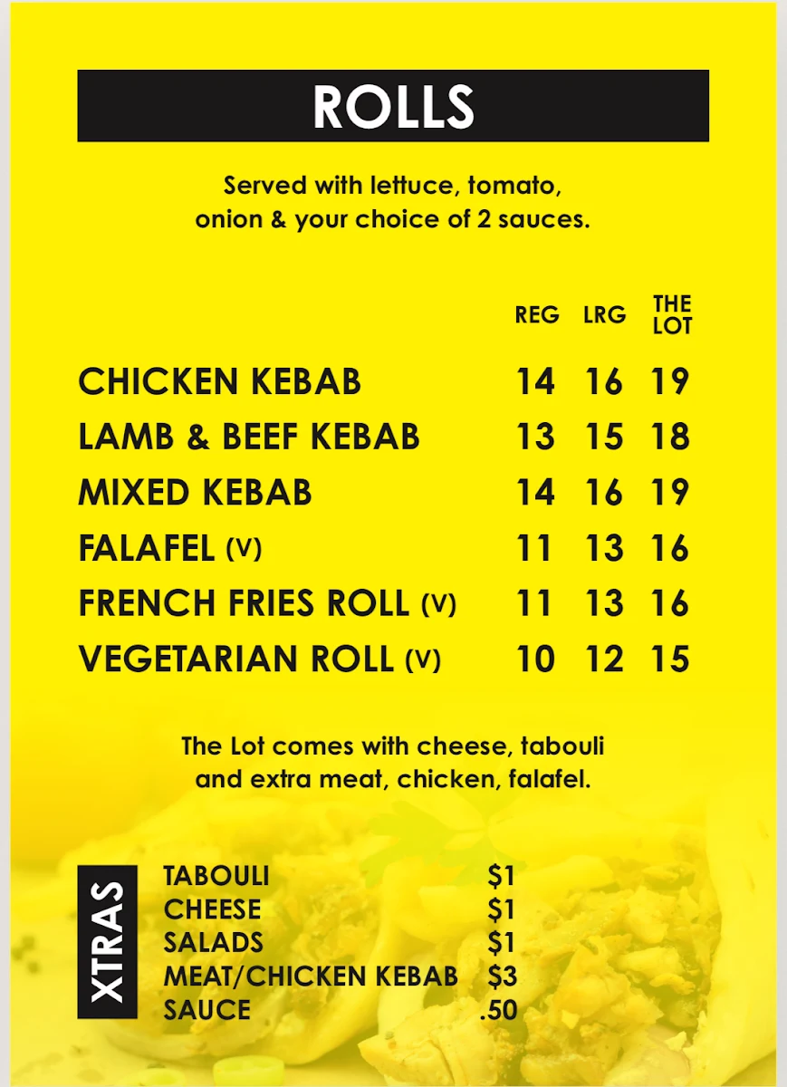 Menu, Coolangatta kebabs 1