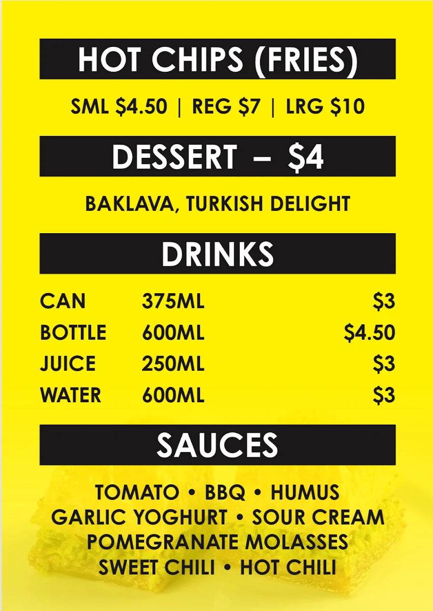 Menu, Coolangatta kebabs 1