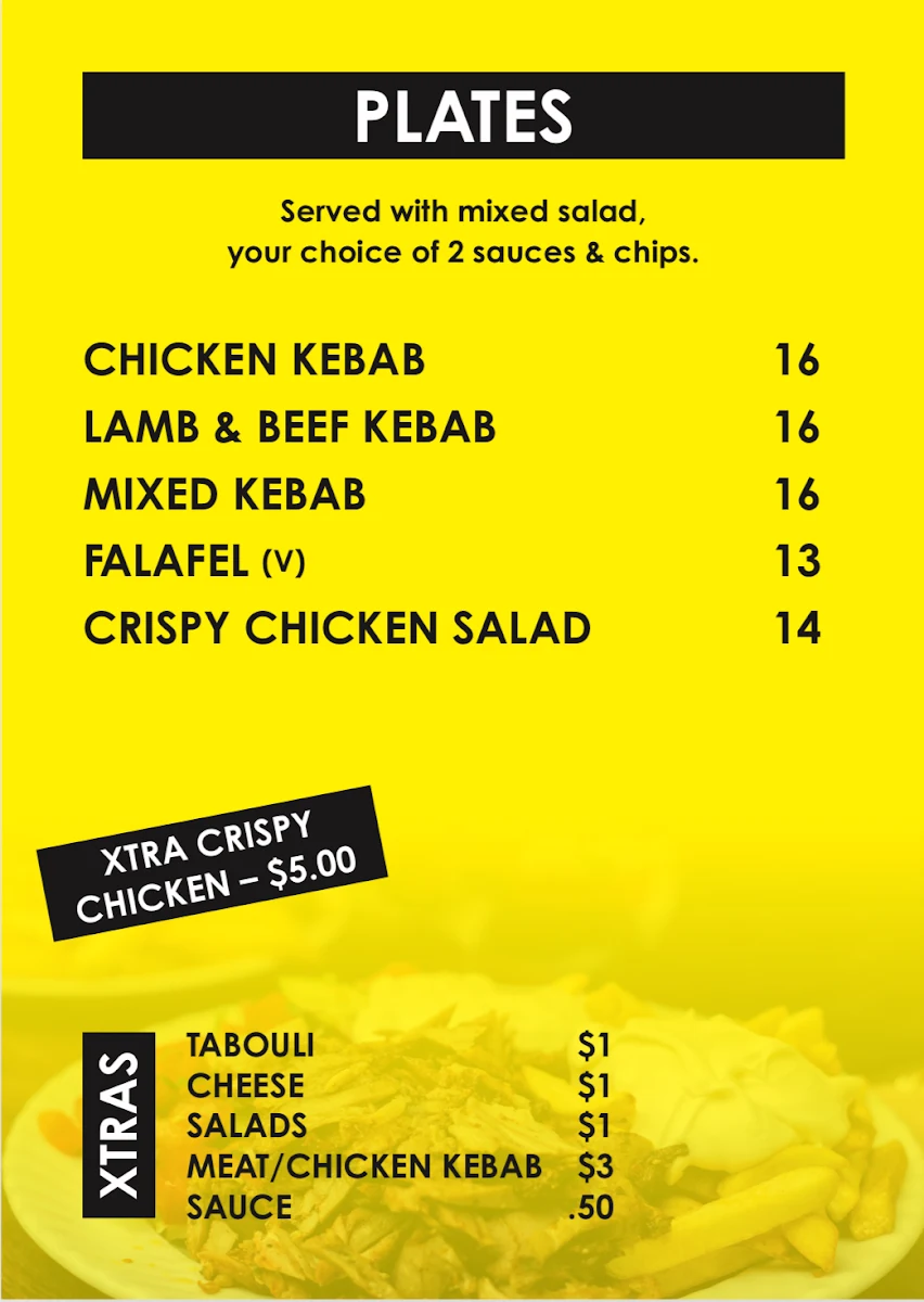 Menu, Coolangatta kebabs 1