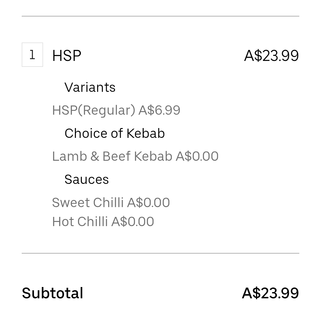 Menu, Coolangatta kebabs 1
