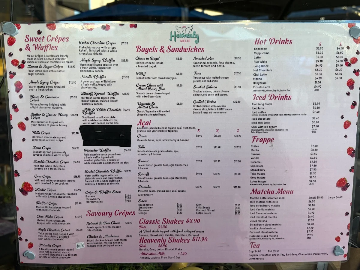 Menu, Heavenly melts