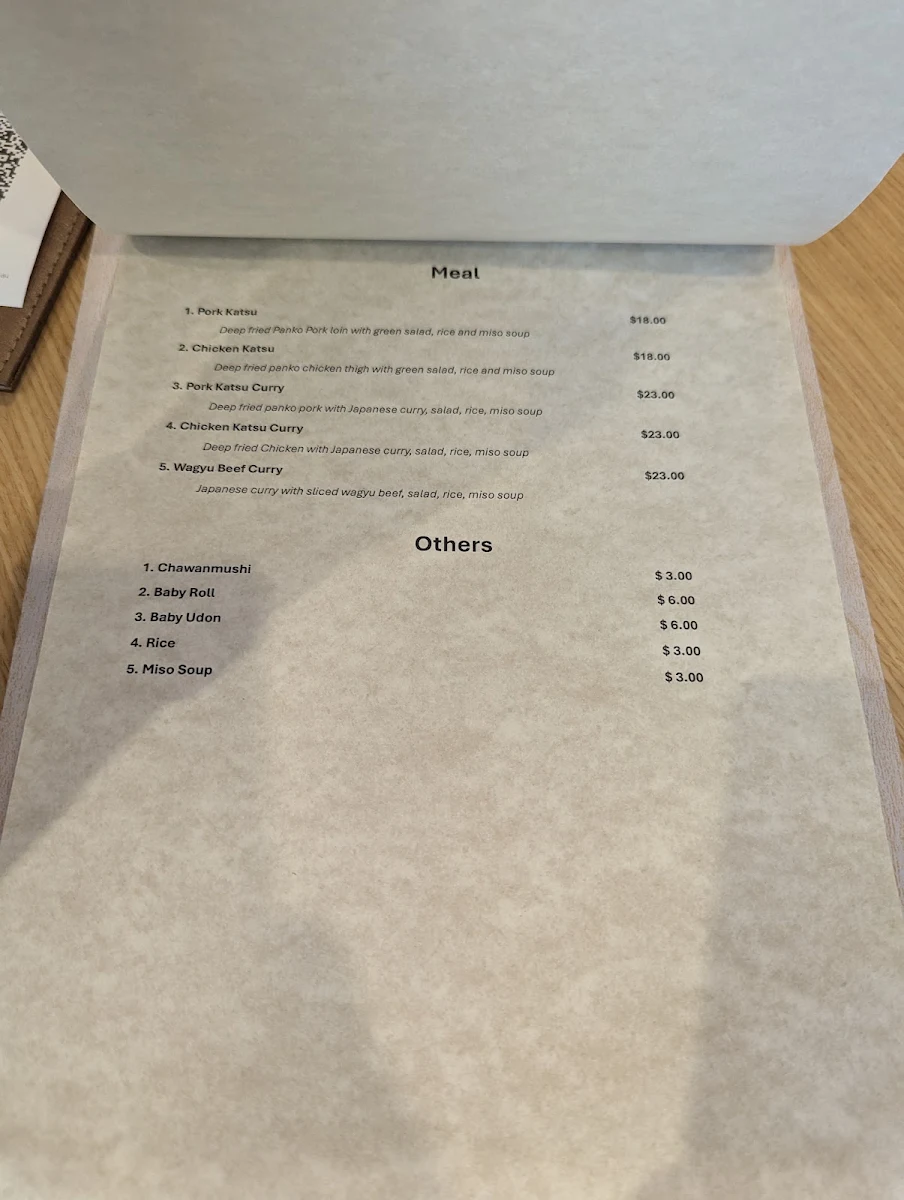 Menu, Toru