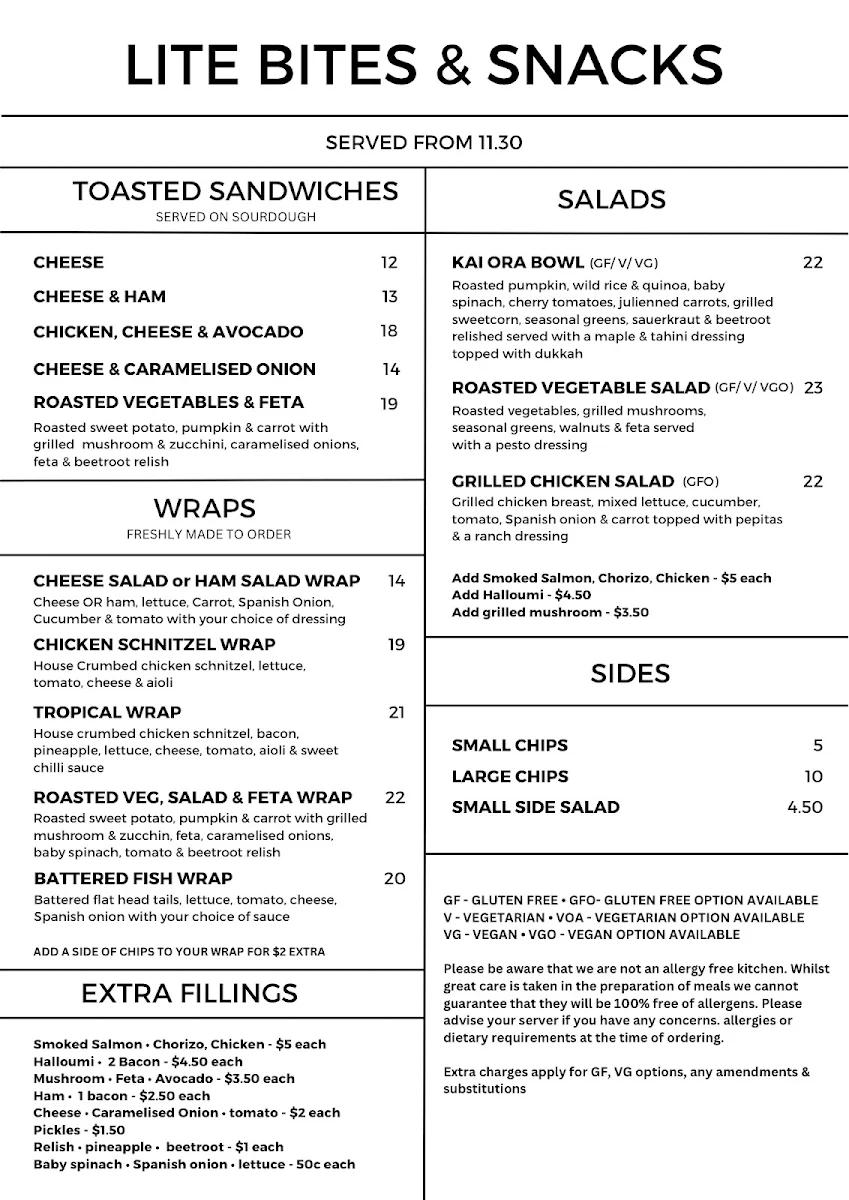 Menu, The Fern & Anchor