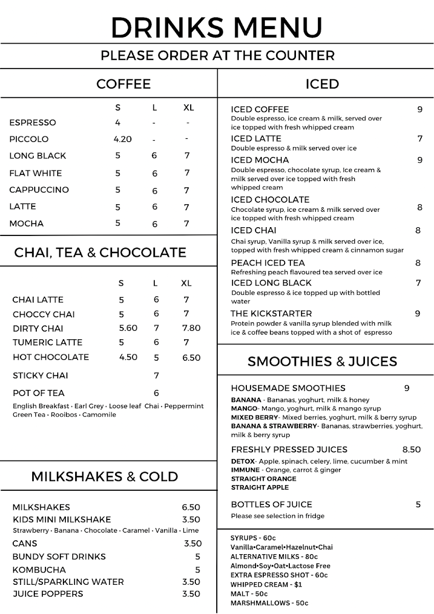 Menu, The Fern & Anchor