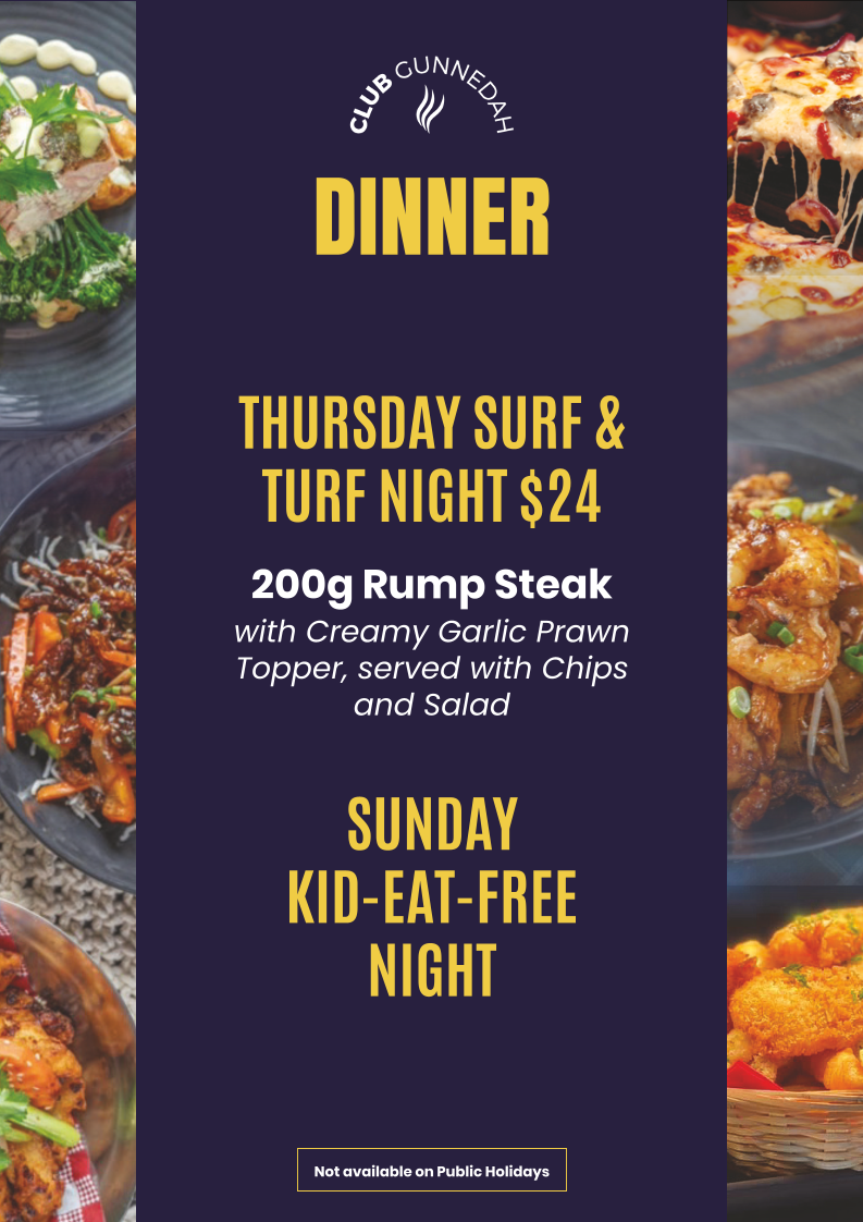 Menu, The Table at Gunny @ Club Gunnedah