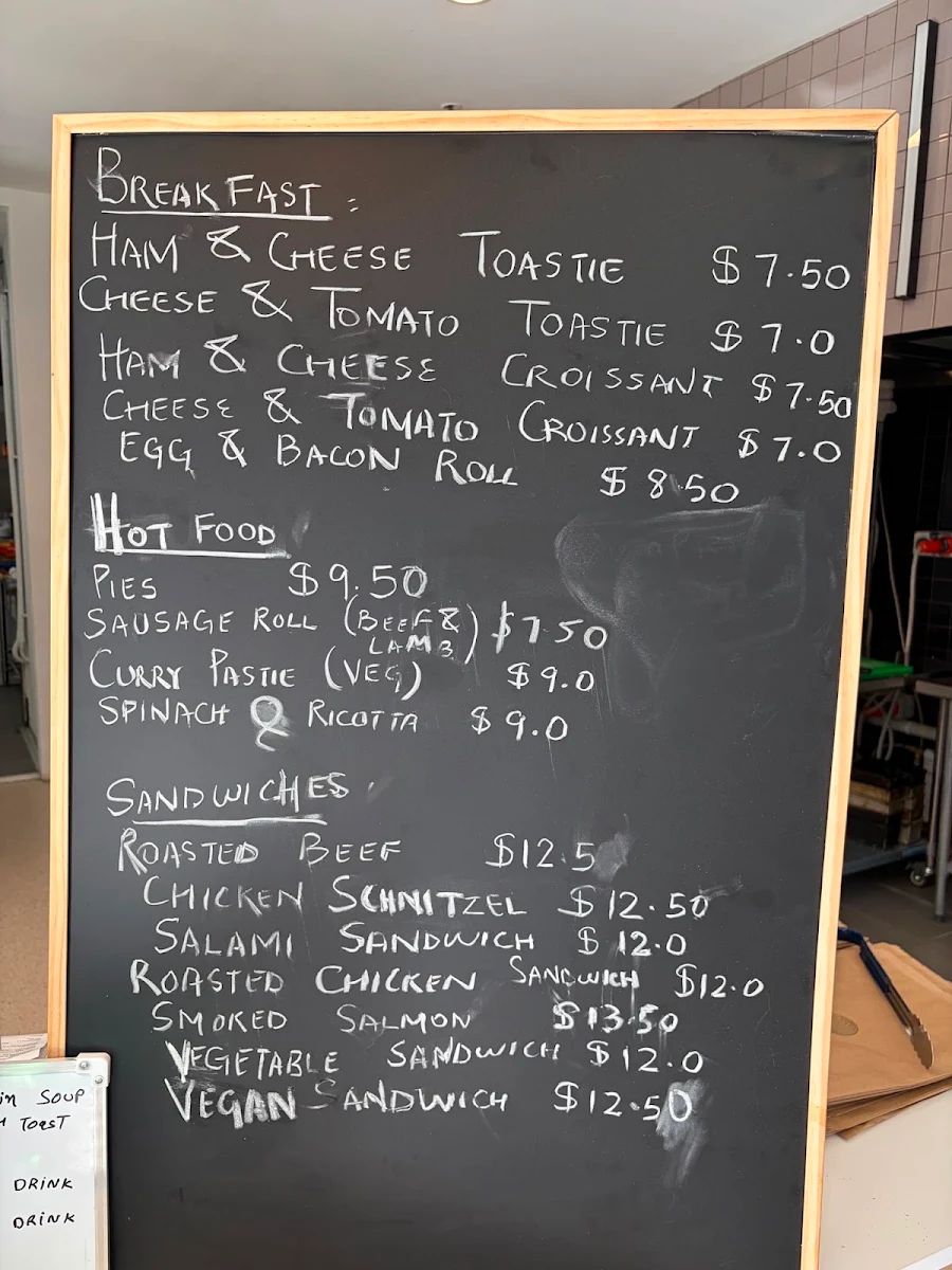 Menu, ASV bakehouse