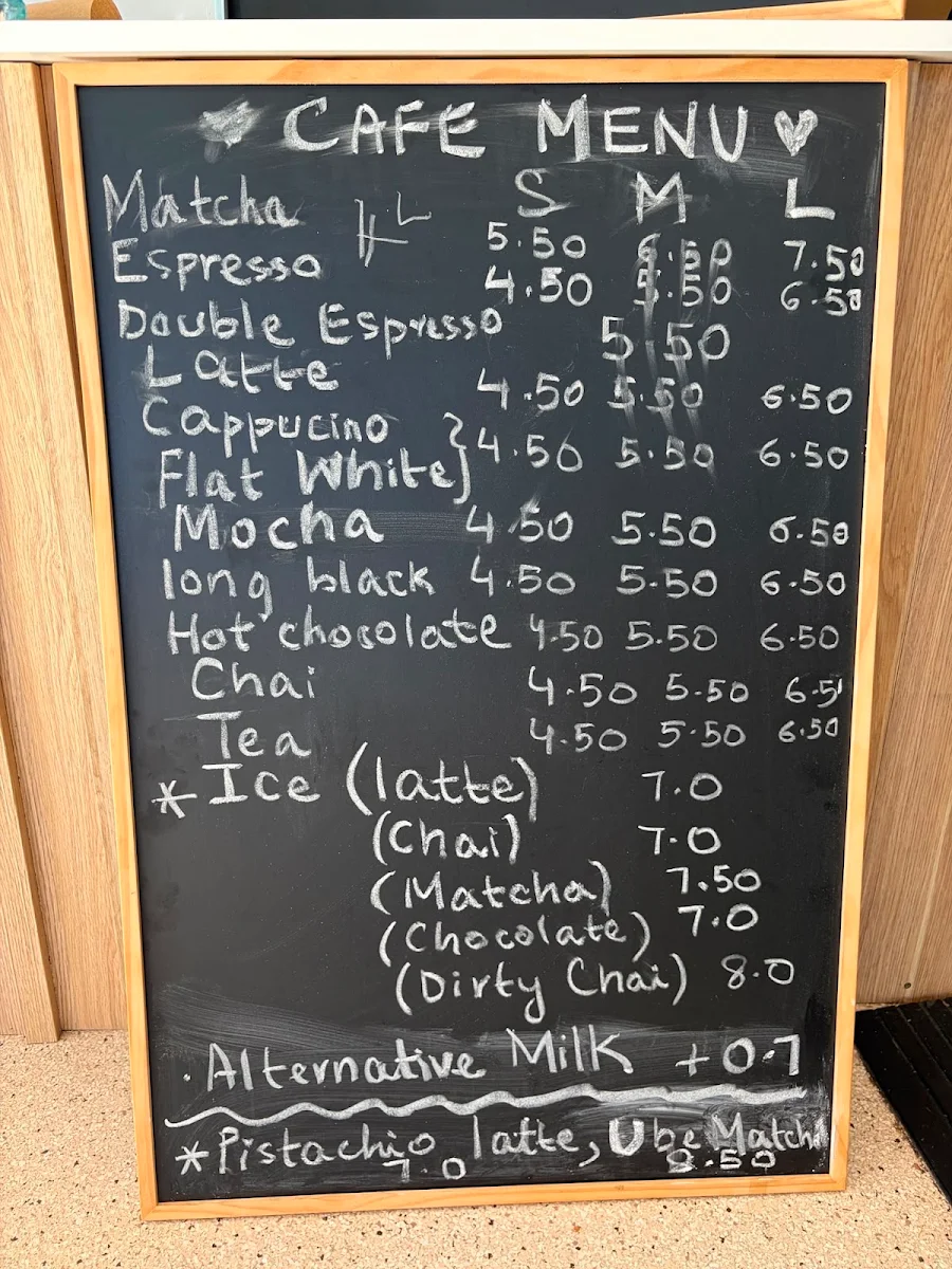 Menu, ASV bakehouse
