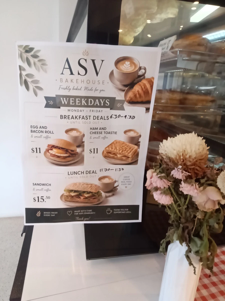 Menu, ASV bakehouse