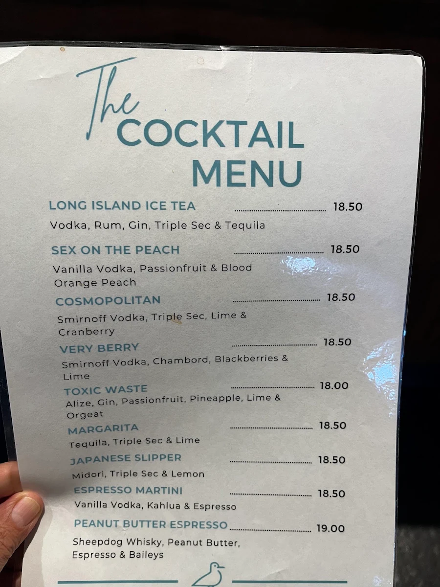Menu, The Pier Hotel