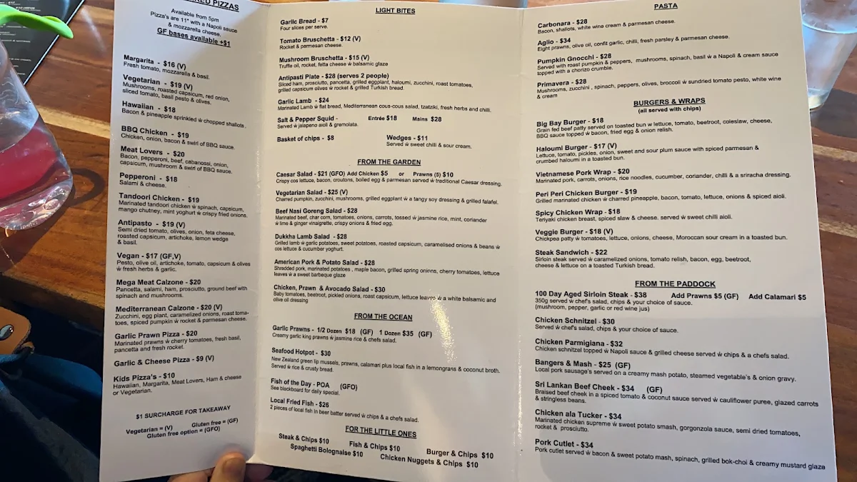 Menu, The Pier Hotel