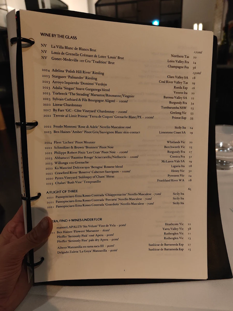 Menu, Cutler