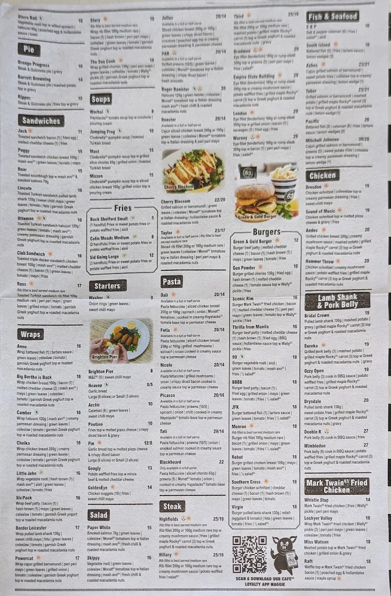 Menu, Café63© Ascot