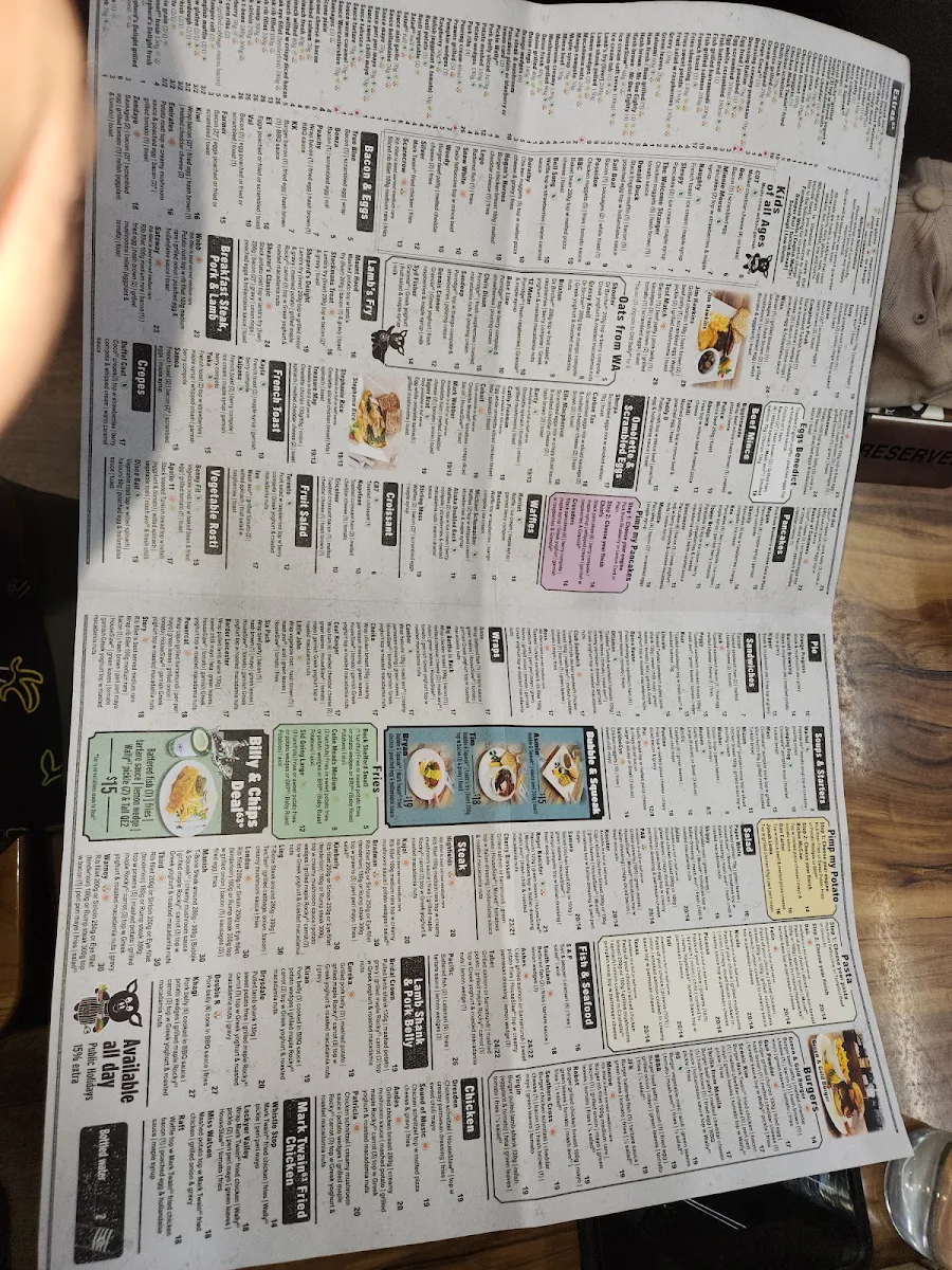 Menu, Café63© Ascot