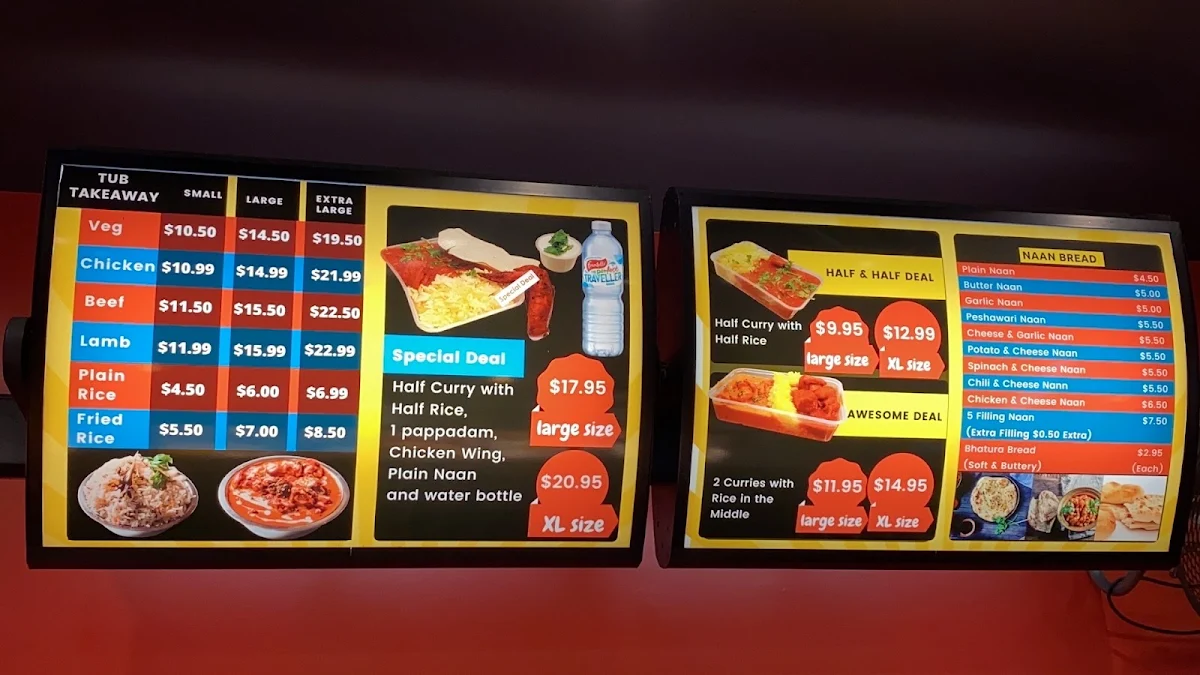 Menu, Unique Indian Cuisine