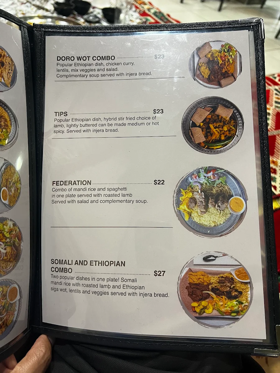 Menu, Salam Mandi Arabian and East African cuisines