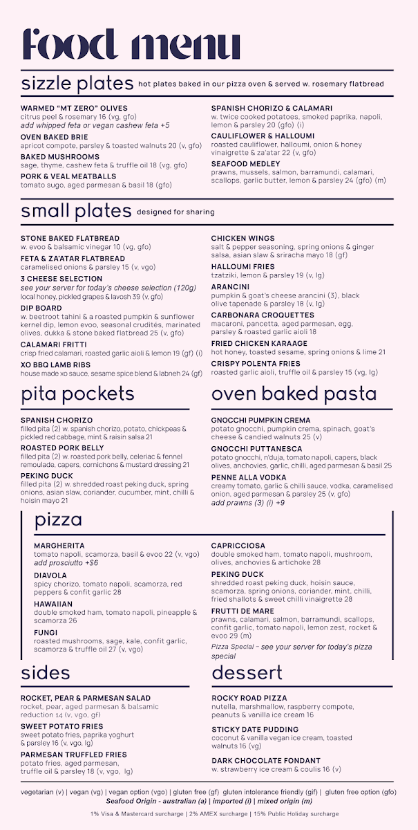 Menu, Plus 5