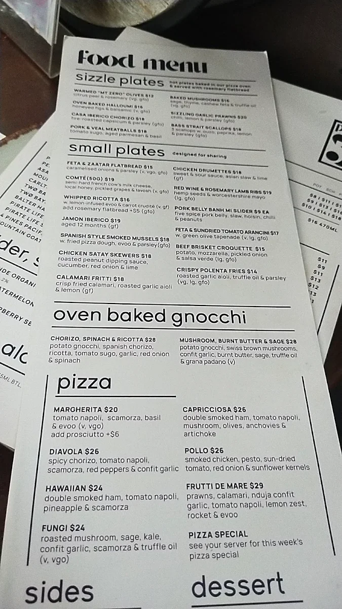 Menu, Plus 5