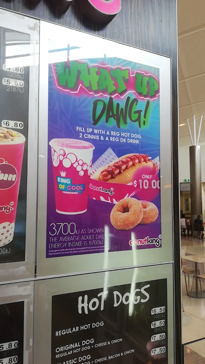 Menu, Donut King Lavington