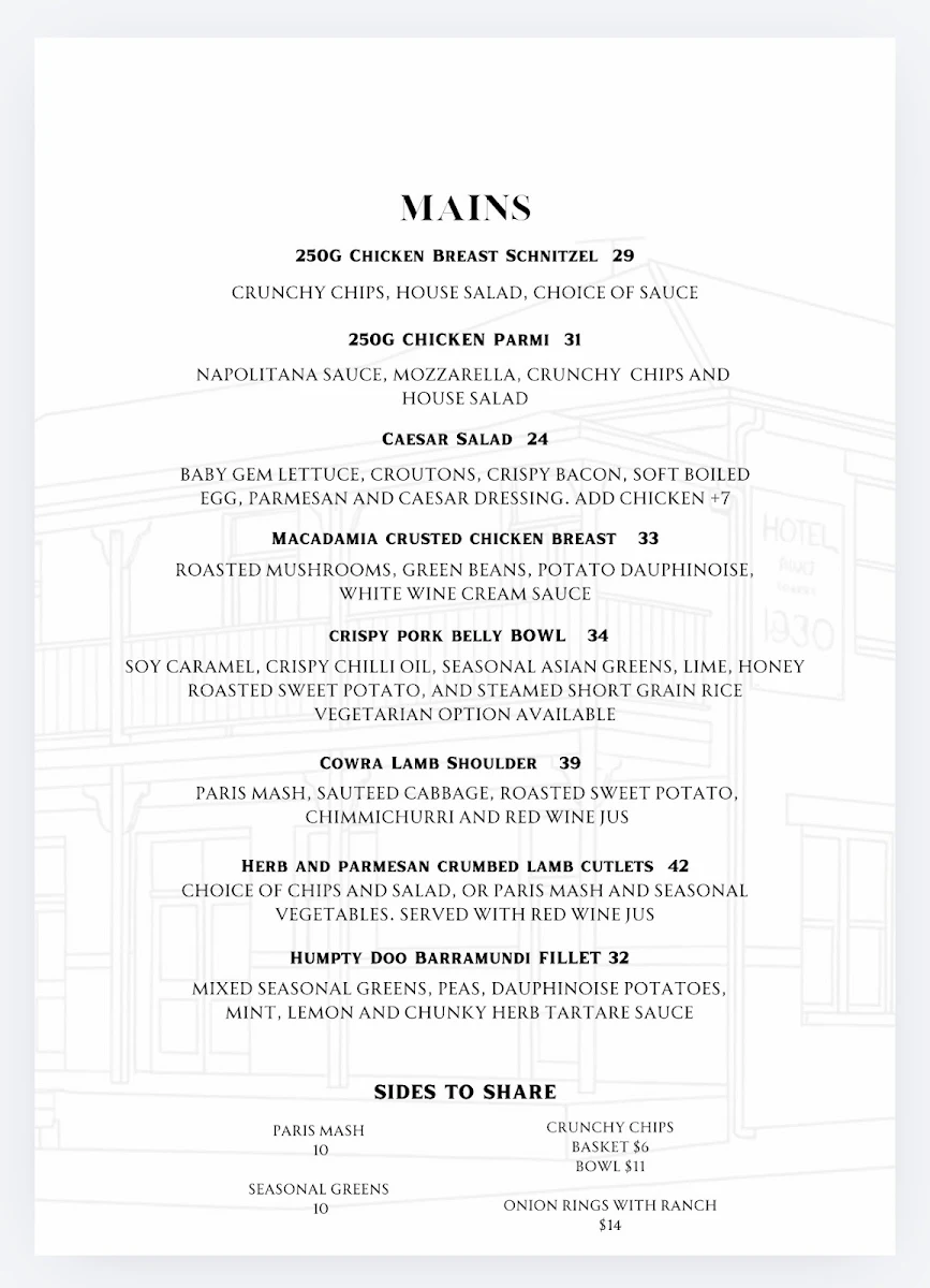 Menu, Kravings Bistro