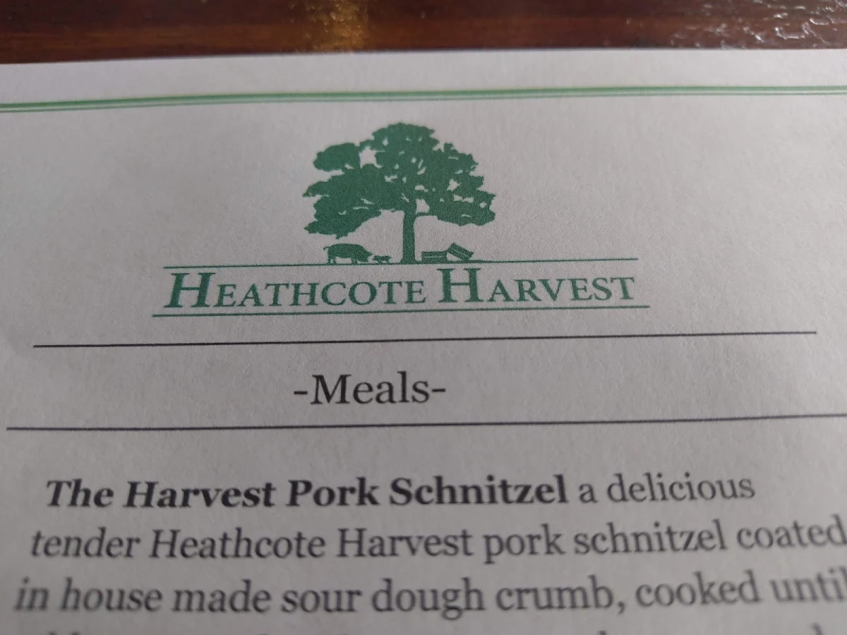 Menu, Heathcote Harvest