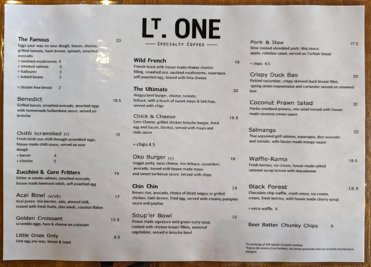 Menu, Property of Little One