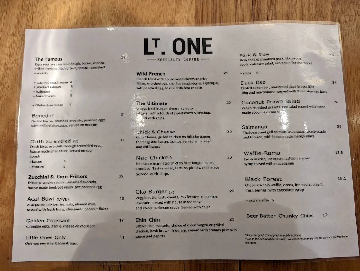 Menu, Property of Little One