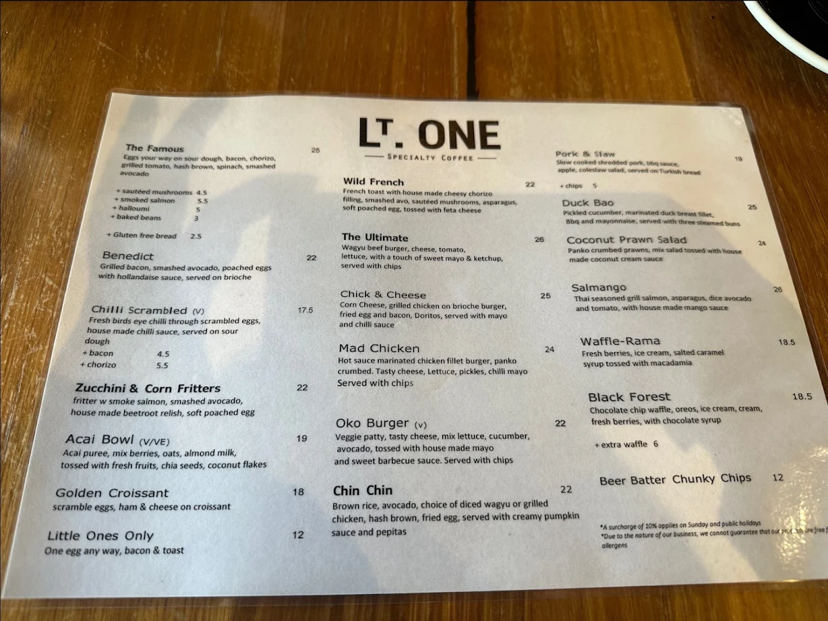 Menu, Property of Little One