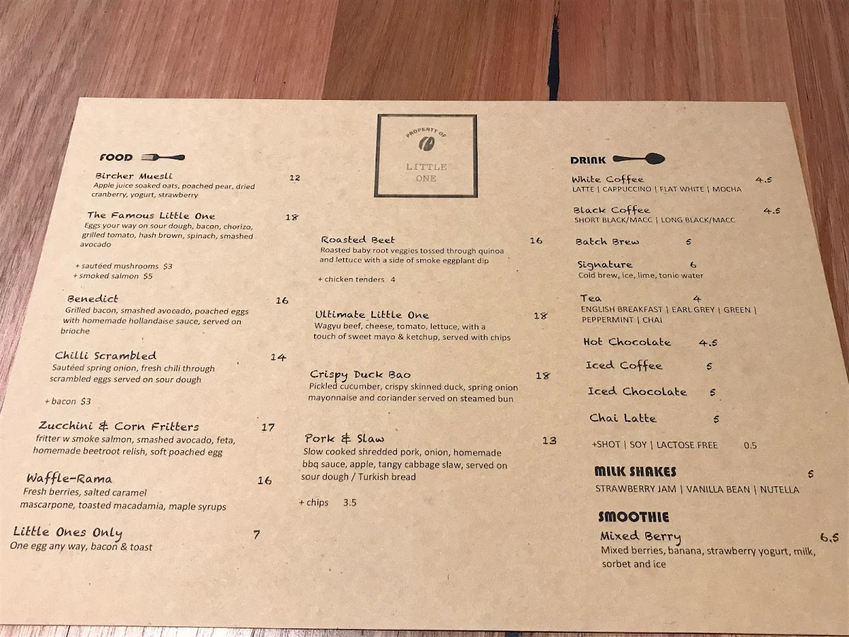 Menu, Property of Little One